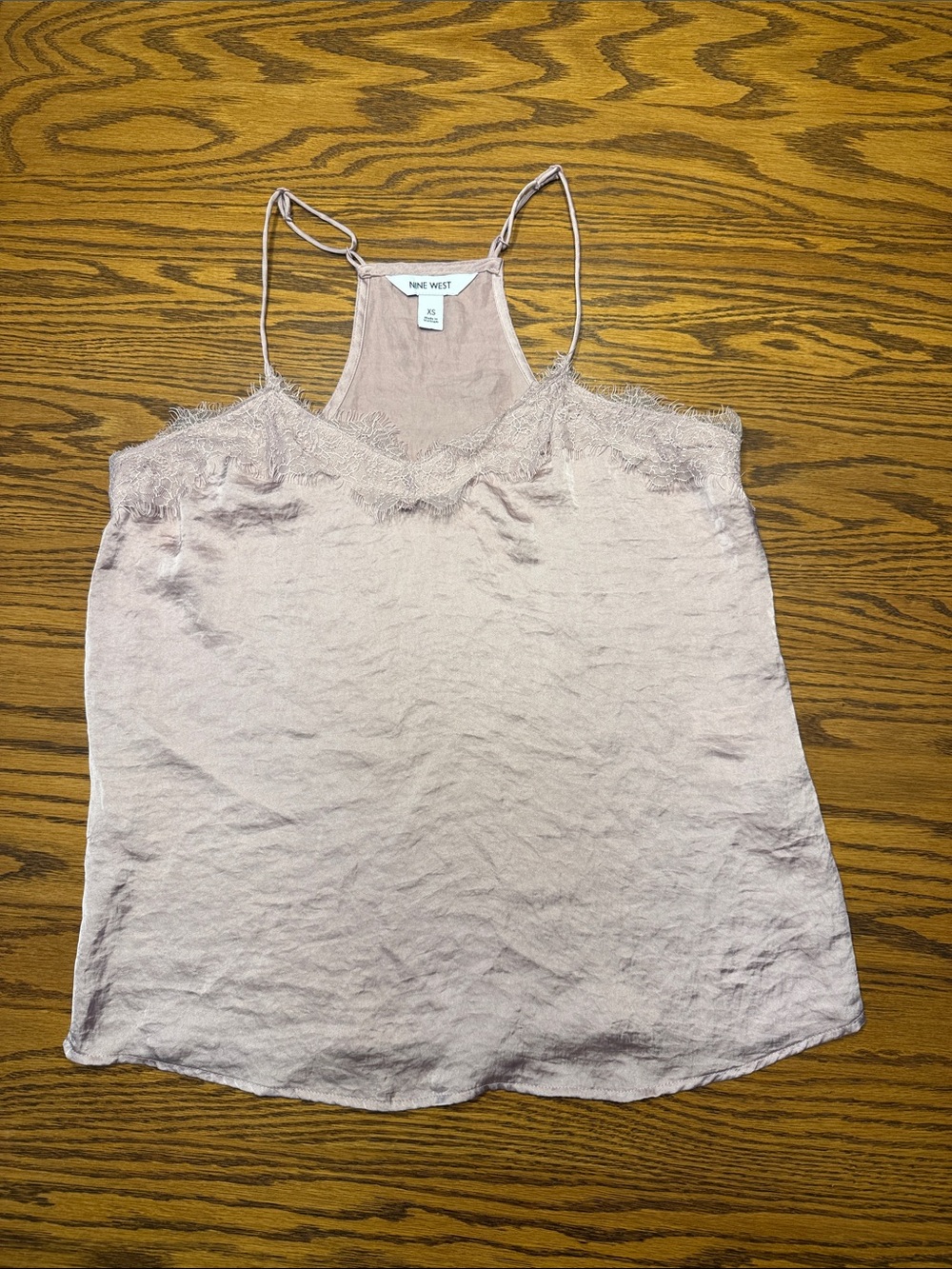Nine West Blush Lace-Trim Satin Cami